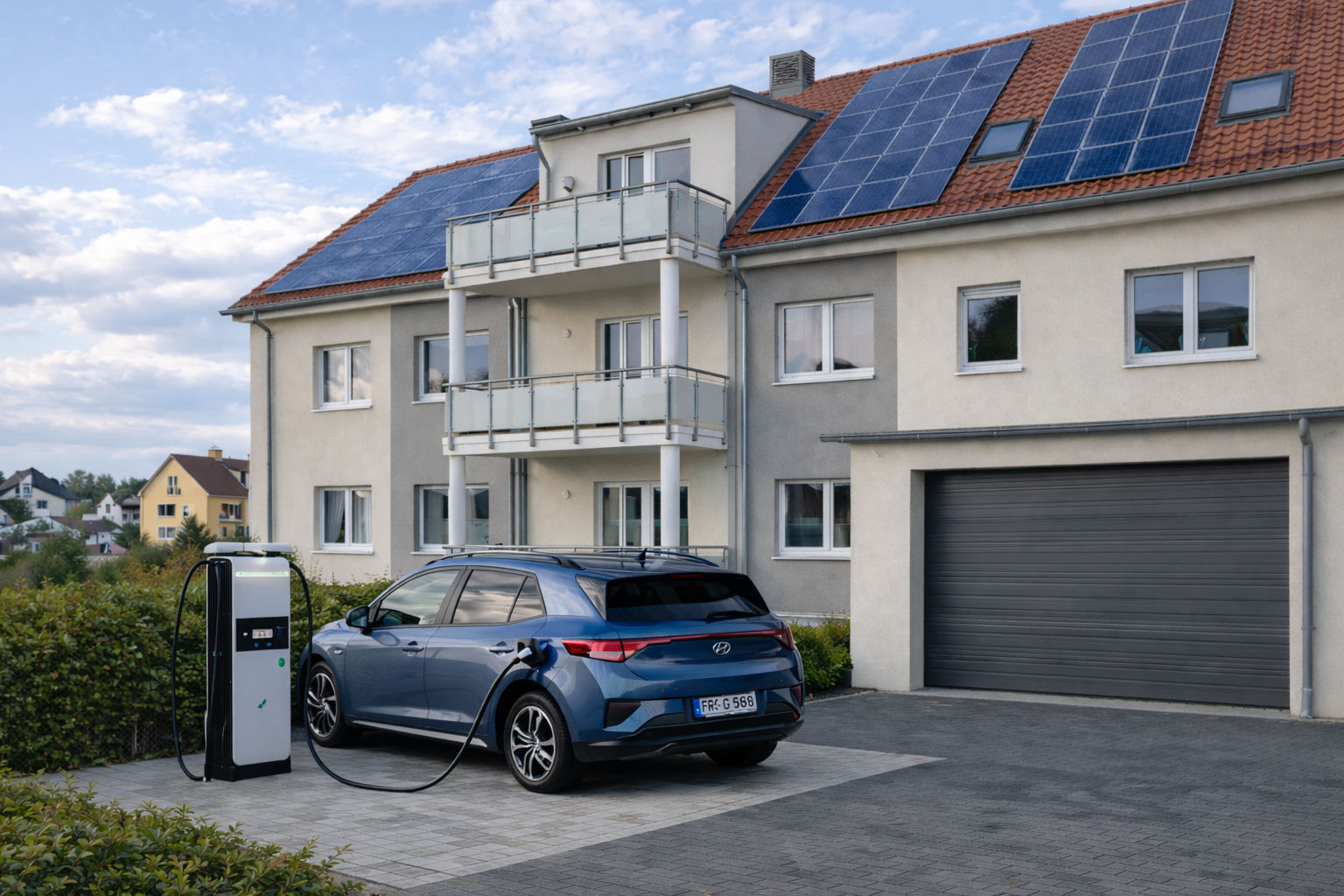 wärmepumpe mit photovoltaik und batteriespeicher im einfamilienhaus